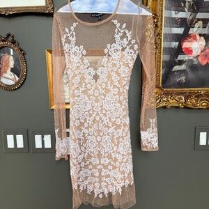 For love and lemons mesh mini with white lace detail